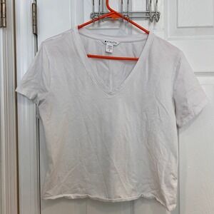Athleta White V Neck T Shirt